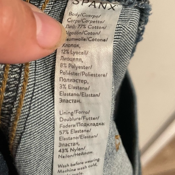 Spanx Distressed Ankle Skinny Jeans Medium Wash Size XL - Picture 6 of 7